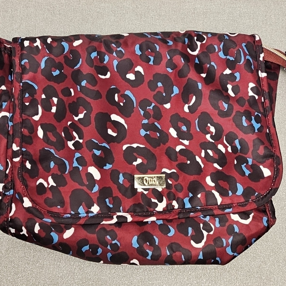Quo Leopard Print Travel Cosmetic Bag Red Black Makeup Organizer